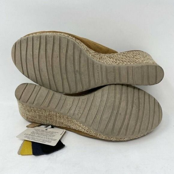 Tamaris Wedge Heel Peep Toe Espadrilles Size 6.5